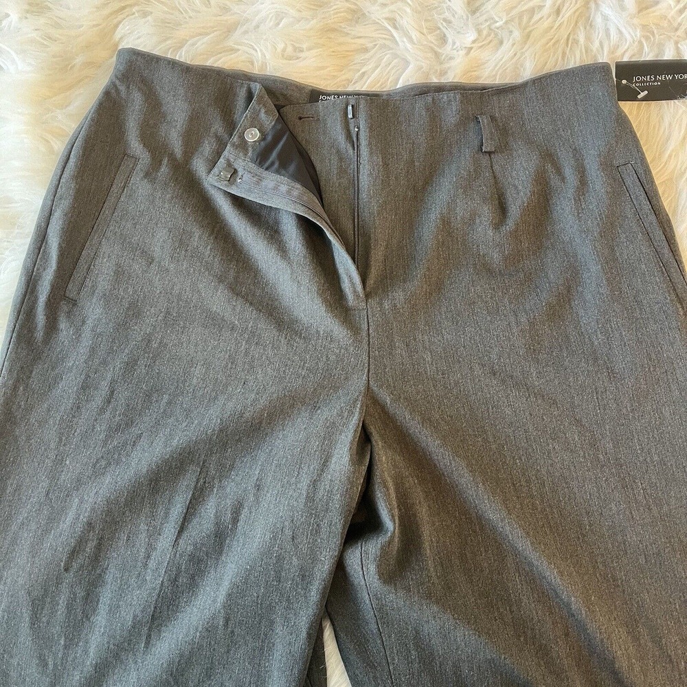 Jones New York Dress‎ Pant Women’s Size 16 Bootcut Stretch Gray Career NWT